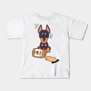 Cute Guard Dog spilled a jar of peanut butter Kids T-Shirt